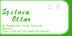szilvia ollar business card