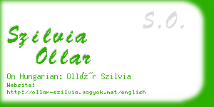 szilvia ollar business card